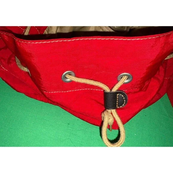 KIPLING VINTAGE Y2K RED Messenger Travel Cross Body W/ Monkey Fuzzy Key Chain - Picture 11 of 16